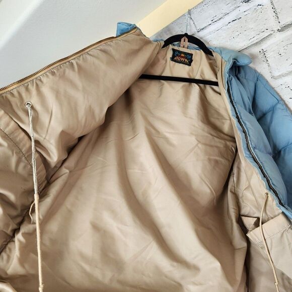 Vintage Eddie Bauer Down Puffer Zip Jacket Blizzard Proof Womens Medium Blue - Picture 9 of 9